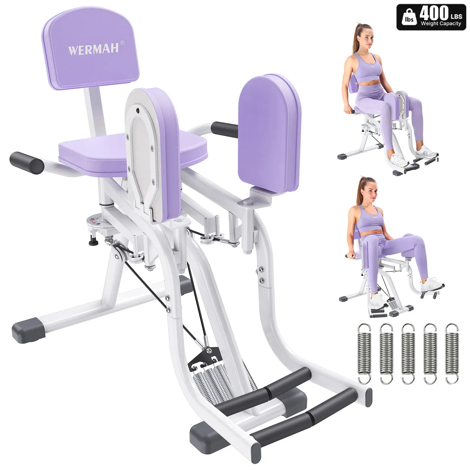 2-in-1 Thigh & Glute Trainer - Adjustable Hip Adductor Machine for Inner Thighs & Hip Dips (Home Gym)-WERMAH