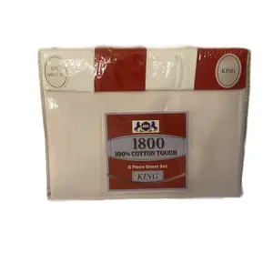 ABC 1800 100% Cotton Touch 8 Piece Sheet Set King Size Soft & Cozy Bedding