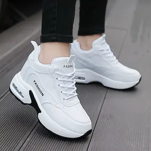 Women'S Fashion Sneakers - Low Top, Solid Color, Breathable Faux Fabric Lining & Fabric Insole, Air Cushion - Casual Running Shoes for All Seasons