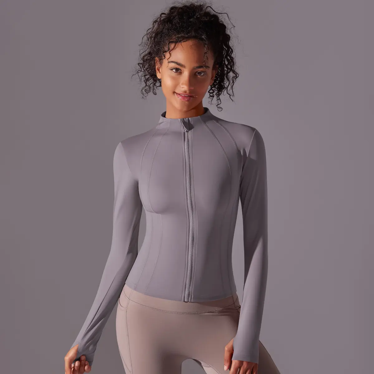 7057 Zipper Jacket - Moonstone Color