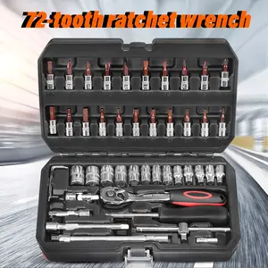 PMMJ S2 Steel New 46pcs Auto Mechanic Tool Kit | Ultra-Portable, All-In-One Solution | | Diverse Screwdriver Set,S2 Steel&Cr-V Steel,72-Teeth Premium Ratchet Torque Wrench | Car, Bike, & Motorcycle Maintenance | | | Easy To Use,Gift For Men