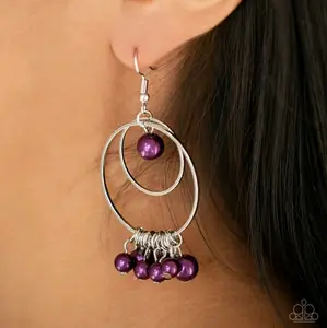 New York Attraction Purple Earrings by Amora Accessories