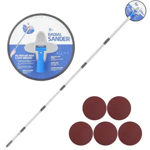 Pole Sander,30 to 86 Inch Sander with Extension Pole, Manual Hand Sander for and Ceilings, Includes 5pcs Sanding Sheets (80, 100, 120, 180, 240 Grit)