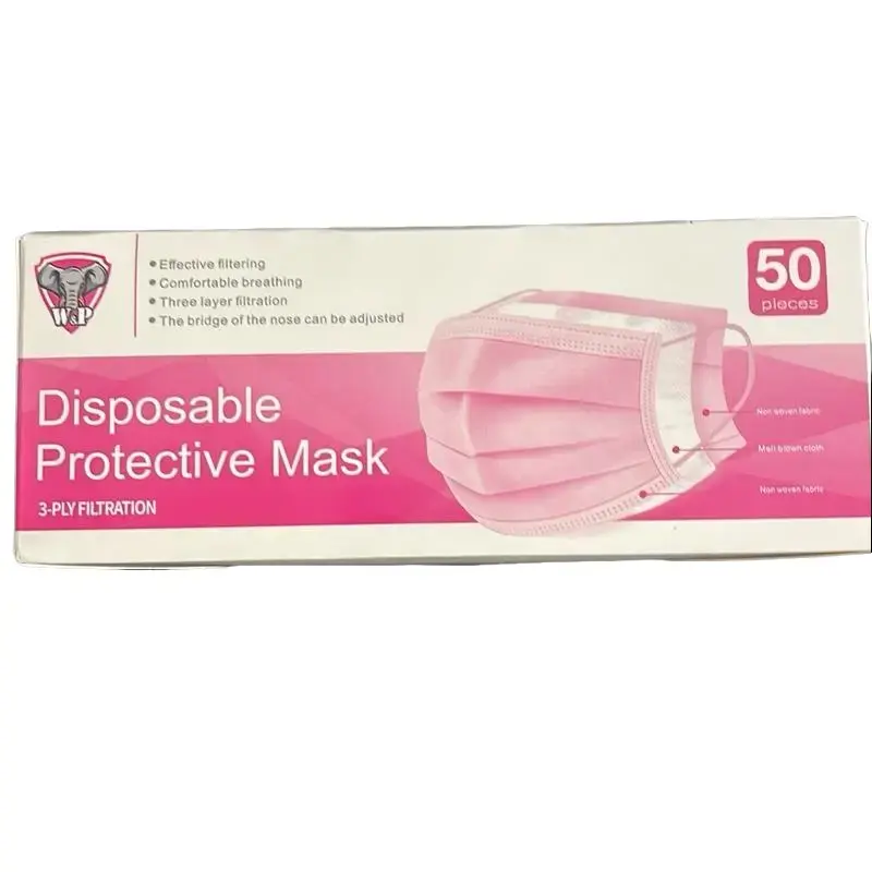 Disposable Medical Masks, 3-Ply Dustproof 50-Mask Supply Pack for Health & Medical Use, Masks Disposable