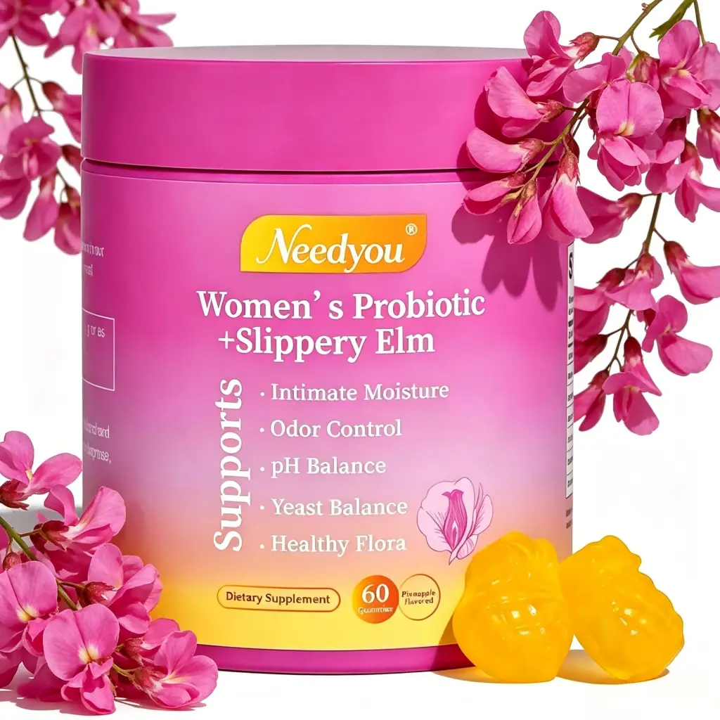 Her Juicy Women’s Daily Intimate Probiotics Gummies – Complete Solution with Slippery Elm, Prebiotics & Lactobacillus to Support pH Balance and Natural Vaginal Moisture, Hawaiian Pineapple 60 Counts