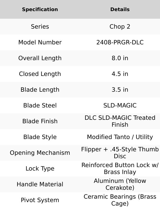 North Mountain Blade Chop 2 2408-PRGR-DLC – 3.5" SLD-Magic DLC Button Lock Knife