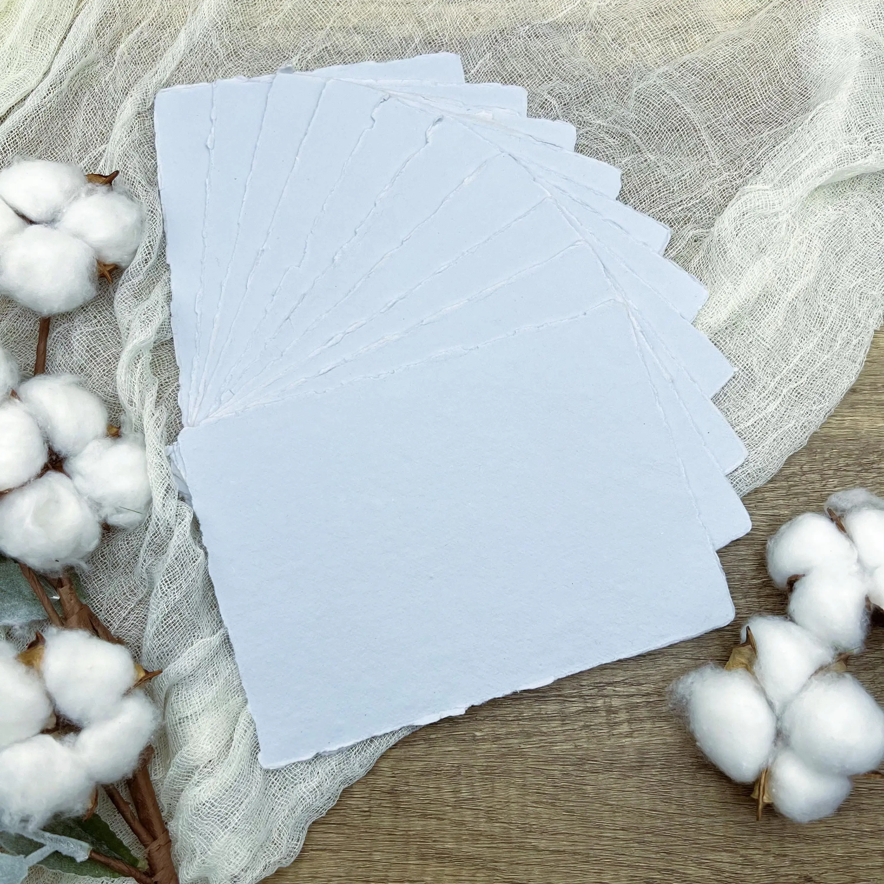 Something Blue Handmade Cotton Paper (Set of 10)