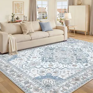 BOOPBEEP Imitation Cashmere Area Rug, Bohemian Washable Carpet, For Living Room Dining Room Bedroom, Soft Low Pile, Non Slip, Home Decor, Ideal For HighTraffic Area, Mother's Day Gilf, persian rugs, Non-Shedding Boho Large Outdoor rug Camping Picnic Rug