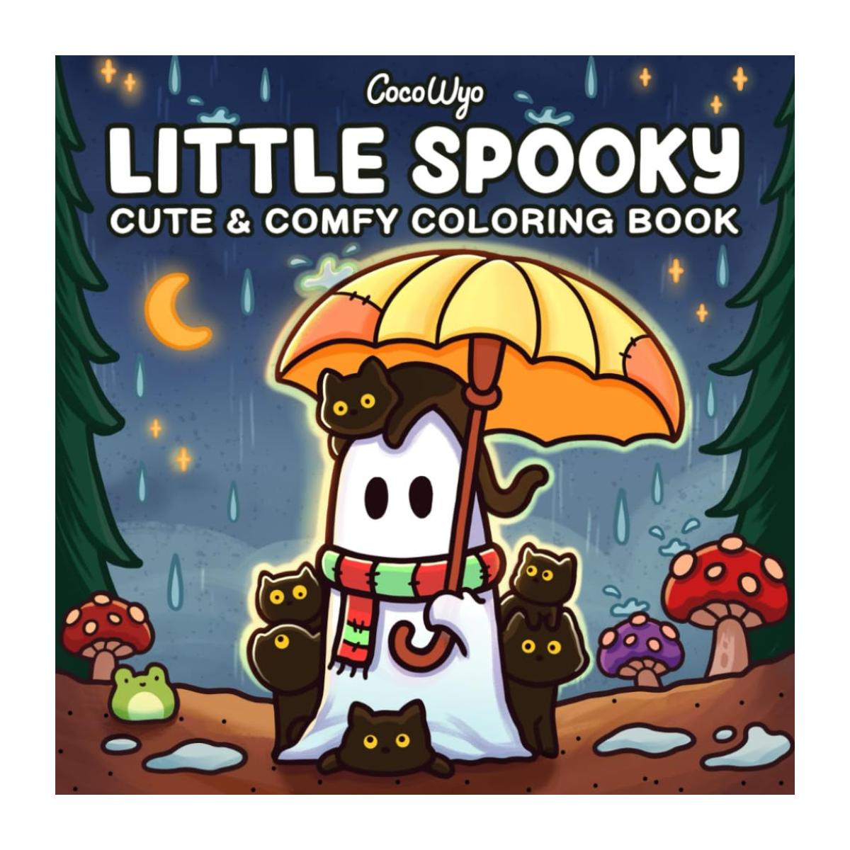 Little Spooky Coloring Book Cute Creepy Cozy Hygge Relaxation Art - Paperback