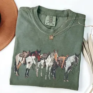Comfort Color Western T-shirt, Horse Shirt, Western Graphic Tee, Cowgirl T-shirt, Horse Girl, Ranch Girl, Cowboy, Rodeo Tee - TrendWear USA