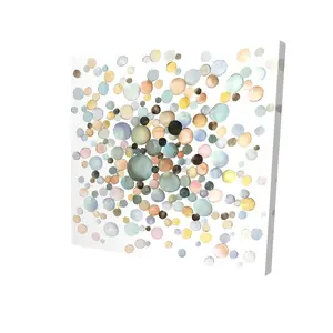 Begin Home Decor 2080-2424-AB90 24 x 24 in. Blue Abstract Minimalist Canvas - Little Bubbles Home Decor