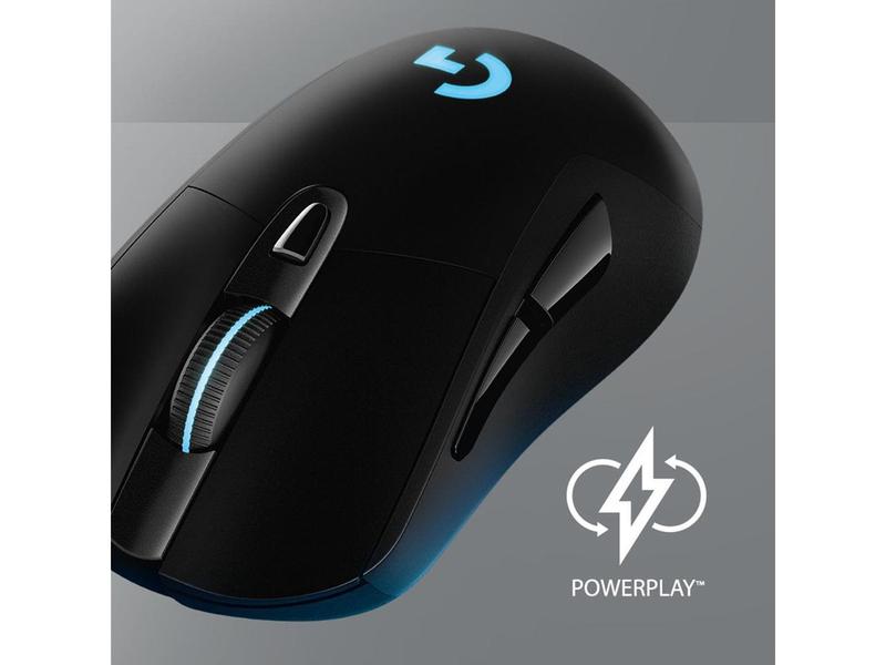 Logitech G703 Lightspeed Wireless Gaming Mouse W/Hero 25K Sensor, PowerPlay Compatible, Lightsync RGB, Lightweight 95G+10G Optional, 100-25, 600 DPI, Rubber Side Grips - Black