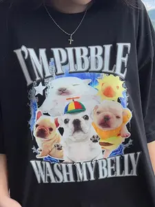 I'm PIBBLE Wash my belly Bootleg Tee Shirt - Unisex Heavy Cotton Tee - Iconic Moment Merch