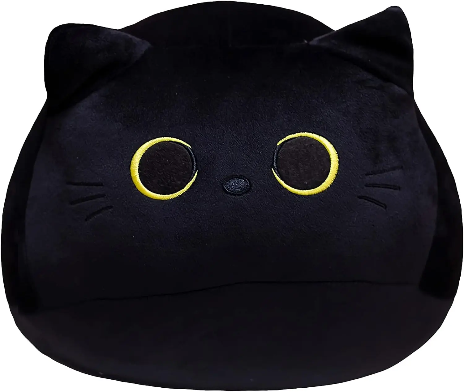 Cute Black Cat Plush Toy 10'' Soft Pillow Squishy Plushies for Home Decoration, Gift for Cat Lovers, Kids, Boys & Girls