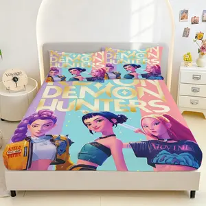 Hunter Girl Print Bed Sheet Set, Soft Comfortable Fabric, Perfect for Bedroom Hotel School Dorm, Netflix Fan Gift