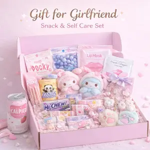 CloudyBun Gift for Girlfriend | Cute Self Care & Snacks Gift Set