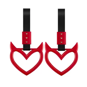 2 Pieces Heart Handle Keychains Car Accessory Heart Hand Strap Drift Charm for Car Interior Exterior Decoration