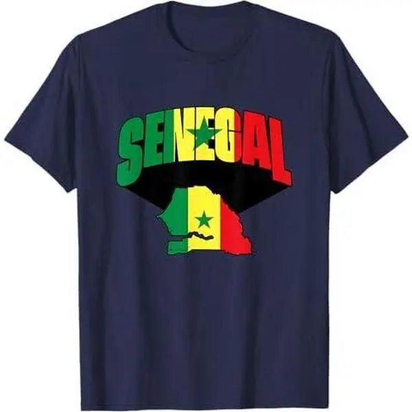 Love Senegal With Senegalese Flag In Senegal Map T-Shirt