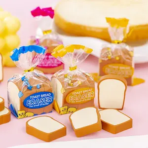 Creative Toast Bread Erasers Set, 4pcs Fun Rubber Rubbers, Unique Stationery Gifts, Ideal Rewards & Prizes, Perfect Office Supplies, Office School Supplies