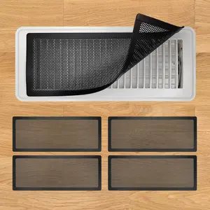 Floor Register Vent Cover, 6"x14"  Air Vent Screen Mesh Covers for  Floor/Wall/Ceiling Registers Air Vent Filters, Black (4 Packs)