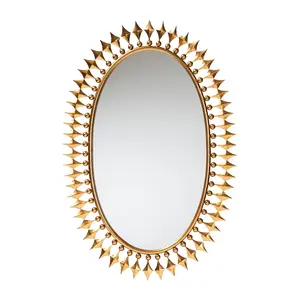 Baxton Studio Rogier Antique Goldleaf Metal Accent Wall Mirror