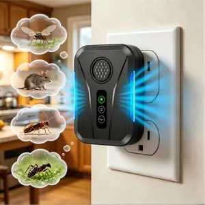 ISUNMEA 2026 Upgraded Ultrasonic Pest Control Repeller Pest Control Indoor for Bugs, Rodent, Roaches, Spiders, Mosquitoes, Mouse Repellent Plug in for Home Office Warehouse, 3 Mode Switching, 6 Packs, Black