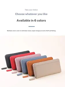 2026 New Women's Long Wallet, Elegant PVC Material, Rfid Protection, Multiple Card Slots, Zip Closure, All-Season Accessory