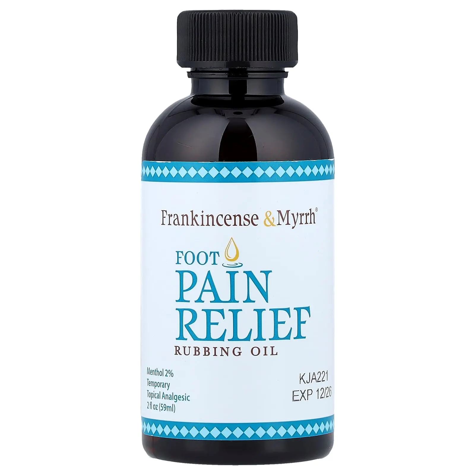 Frankincense & Myrrh Foot Pain Relief Rubbing Oil, 2 fl oz (59 ml) | HSA/FSA Eligible