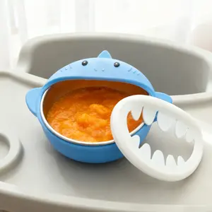 Detachable Silicone Snack Cup with Stainless Steel Lining Snack Container for Toddlers and Kids