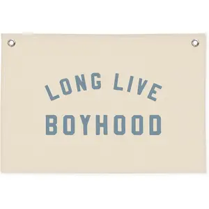 Long Live Boyhood Boys Room Decor - Linen Banner Wall Hanging Canvas Banner Flag Decor for Toddler Boy Room Nursery Playroom