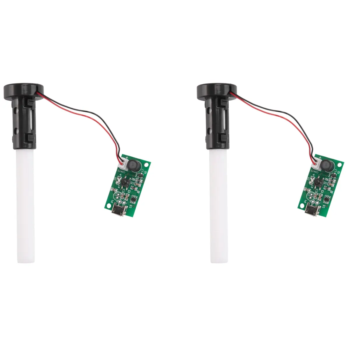 2-Pack USB Plug-In Car Interior Mini Humidifier Circuit Board Kits - DC5V 2W, Anti-Oxidation Silver Layer, Auto Shut-Off, Ultra Fine Mist, 2 x Atomization Film, DIY Compatible, Circuit Kit, Usb-Powered