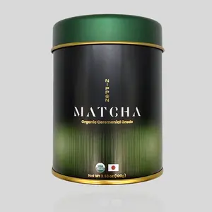 Nippon Premium Quality Ceremonial Grade Organic Matcha Full Size Tin 3.53 oz for Daily Rituals & Long Term Devotion Traditional Beverage