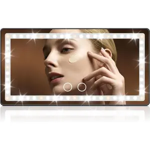 Car Sun Visor Vanity Mirror,Rechargeable Car Mirror with 3 Light Modes & 60 LEDs, Makeup Mirror With Dimmable Touch Screen,Car Mirror Accessories for Women Girl,Universal for Car SUV