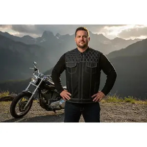 Dark Striker Men's Mesh Vest – Black with White Paisley Liner for Maximum Airflow