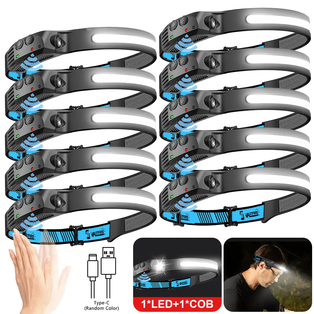Rechargeable Headlamp, 10000 Lumens Super Bright 230° COB LED Head Lamp with 5 Modes,Adjustable Head Lights for Forehead, Long Runtime Waterproof HeadLamps for Camping Hunting Hiking headlight,Dealsforyoudays
