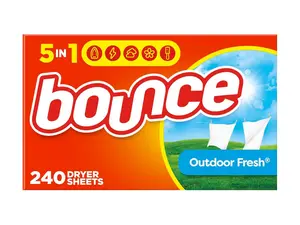 Bounce Dryer Sheets Laundry Fabric Softener, Outdoor Fresh Scent, 240 Count