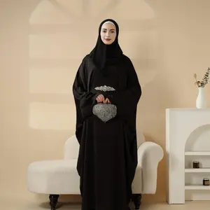 Modest Kaftan for Special Occasions,plus size abaya,luxury abaya elegant design,sleeve abaya,islamic dress,Vacation Mode Women's Kaftan,Batwing Abaya With Rhinestone Waist (MA135) Women's Caftan