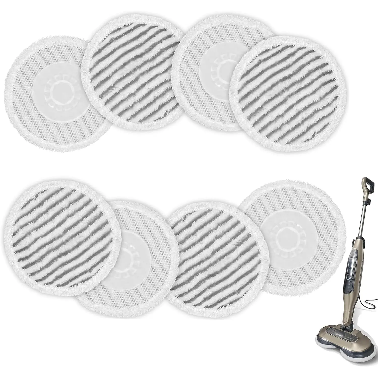 8 Pack Replacement Steam Mop Pads for Shark S8201 S8001 S7001 S7201 S7000 S7005 S7020 S7001C Steam Mop, Steam & Scrub All-in-One Scrubbing and Sanitizing, Dirt Scrub Washable Pad
