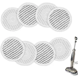 8 Pack Replacement Steam Mop Pads for Shark S8201 S8001 S7001 S7201 S7000 S7005 S7020 S7001C Steam Mop, Steam & Scrub All-in-One Scrubbing and Sanitizing, Dirt Grip Scrub Washable Pad