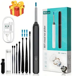 Ear Wax Cleaner with Camera and LED Light, Ear Wax Remover, Ear Wax Removal Kit, Complete Ear Cleaning Kit with 6 Spoons and 8 Tools, iOS and Android Compatible Personal Care