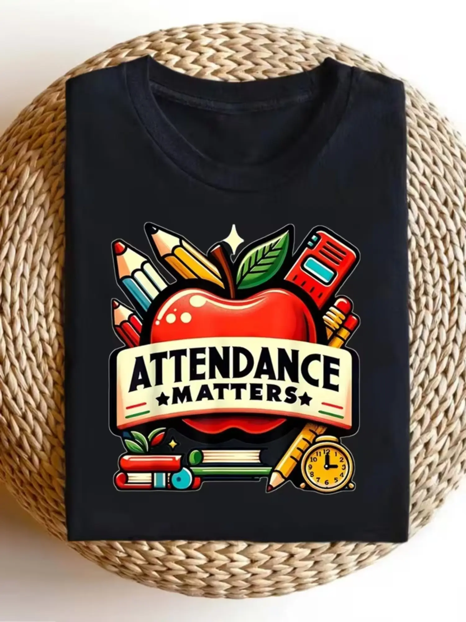 Men's Teacher Appreciation T Shirt Attendance Is I unisex soft cotton short sleeve t shirt, vintage graphic casual tee for men women teens, perfect birthday holiday gift for camping travel gym daily street  wear