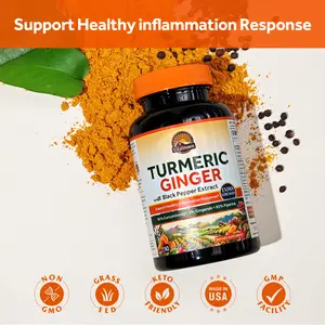 Turmeric Curcumin Supplement,Heart Health&Joint Support,With 95% Curcuminoids&Extract Organic Turmeric Powder,Non-GMO,45-Day Supply,Fitness,Healthcare