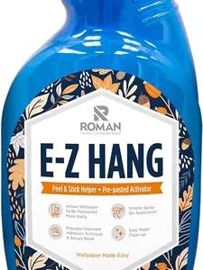 Roman Products 11015 E-Z Hang Peel & Stick Wallpaper Helper with Pre-Pasted Activator, Clear – 32 Fluid Ounces