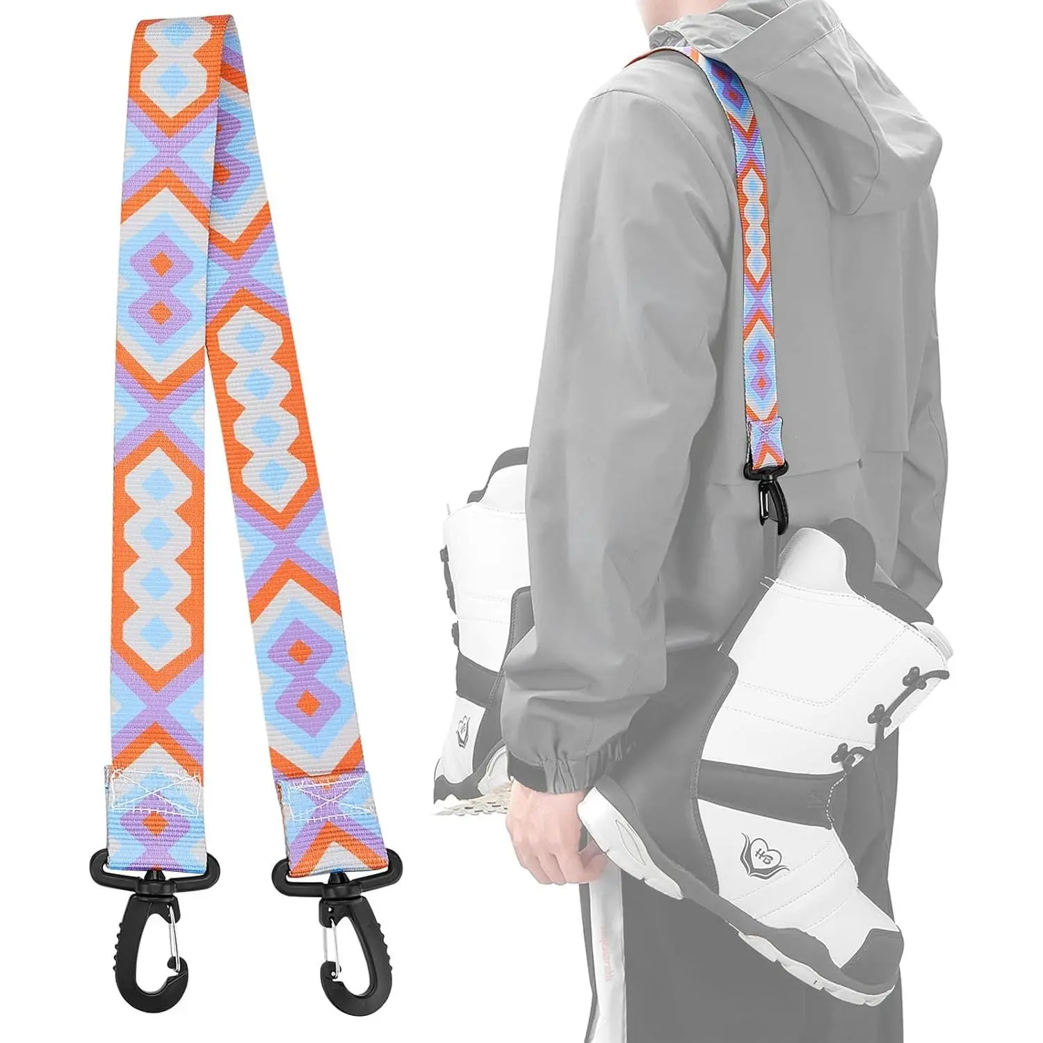 Ski and Snowboard Boot Carrier Strap Shoulder Sling Leash for Women Men Snowboarding Ice Skates Skiing Accessories