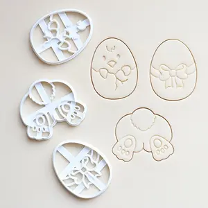 Easter Cookie Cutter, Chicken, Rabbit, Egg Shapes, Non-toxic baking mold, suitable for Easter, pastries, Easy-to-clean plastic kitchen tool, Baking tools, for home bakers and professional pastry chefs, essential for Easter baking