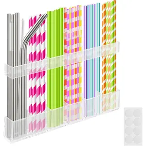 Cabinet Straw Holder, Straw Organizer,Straws Dispense for Kitchen Counter and Cabinet Door(Transparent)