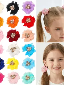 Cute Girls' Hair Clip with Chiffon Butterfly Flower, Adorable Princess Headpiece, Small Floral Accessory for Kids, 1pc Hair Decoration