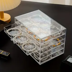 A Five-tier, 30-compartment Acrylic Jewelry Box/earring Organizer With Drawers and Transparent Jewelry Display Rack. Ideal for Room Decoration, Home Décor, Bathroom Decoration, and Bedroom Decoration.