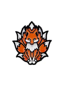 Mysterious Nine-Tailed Fox Cartoon Animal Brooch, Fun Zinc Alloy Badge, Fashion Clothing Accessory, Cute Style, All Seasons Wear