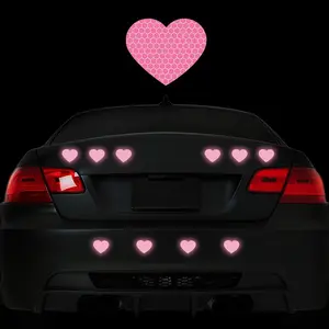 Heart Shaped Reflective Sticker, 10pcs/set Car Bumper Window Sticker, Night Visibility Safety Warning Sticker, Car Decoration Accessories for Car, Truck, Motorcycle, Laptop, Wall, Sticker for Cars